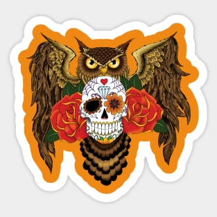 Sugar Skull Owl Sticker